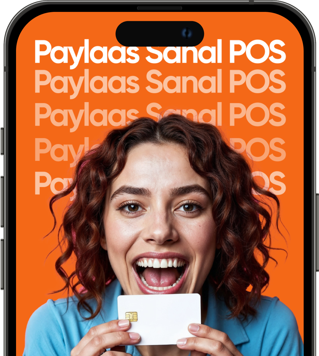 Kadın telefon ve kart görseli