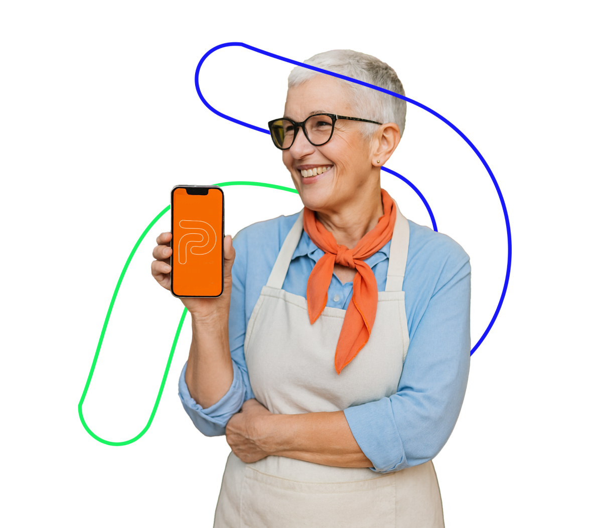 Adam POS cihazı tutuyor